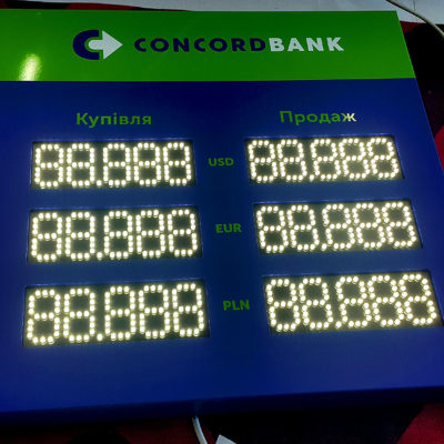Светодиодное табло обмена валют CONCORD BANK