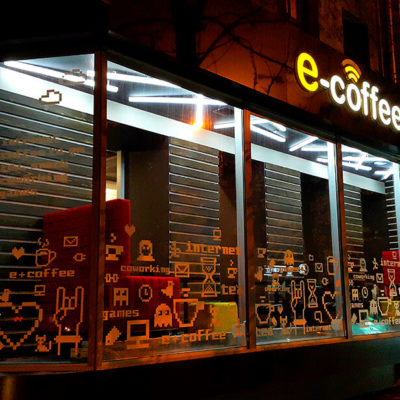 Вывеска световая e-coffee