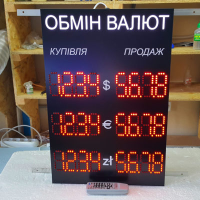 Световой стенд обмена валют