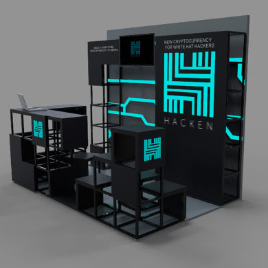 Стенд HACKEN с лед подсветкой