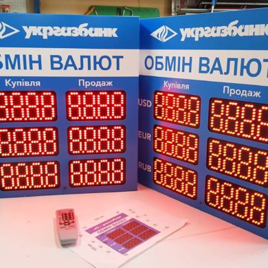 Стенд обмена валют укргазбанк