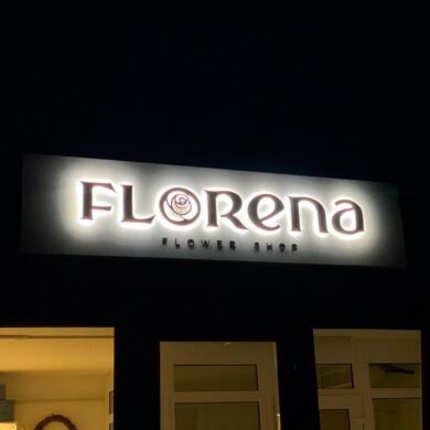 Вывеска florena-Дизайн-макет-вывески-с-контражурными-буквами